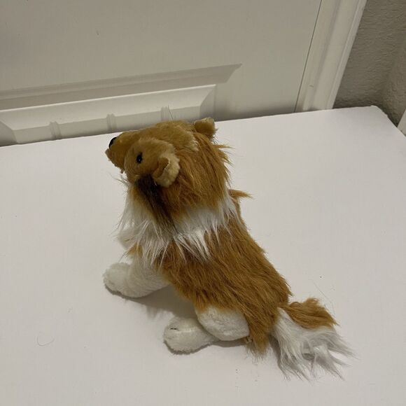 Mascot Factory Brown Collie Lassie Plush Dog Puppy 9" Stuffed Animal - Picture 5 of 8